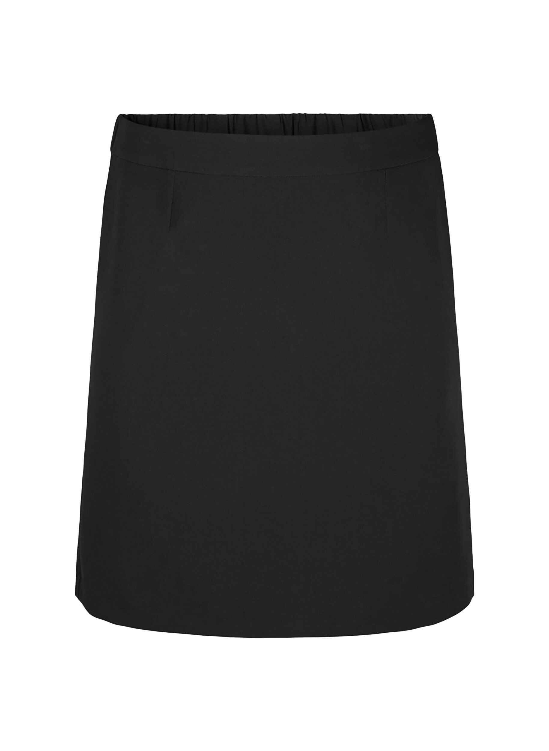 Zizzi Korte rok met elastische taille aan de achterkant, Black, Packshot image number 0