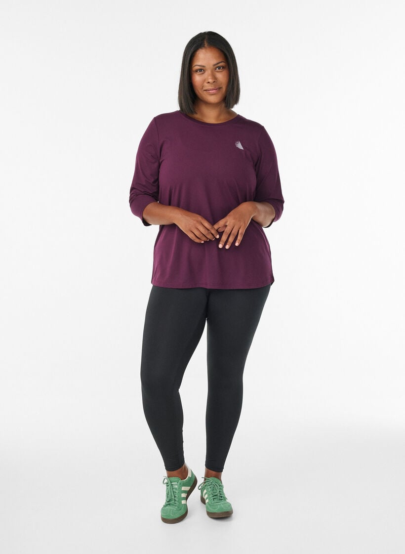 Training blouse met 3/4 mouwen, Paars, Model image number 1