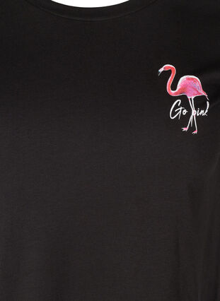 T-shirt met print, Black Flamingo, Packshot image number 2
