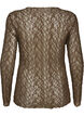 Mesh blouse met patroon en glittergaren, Bruin, Packshot image number 1