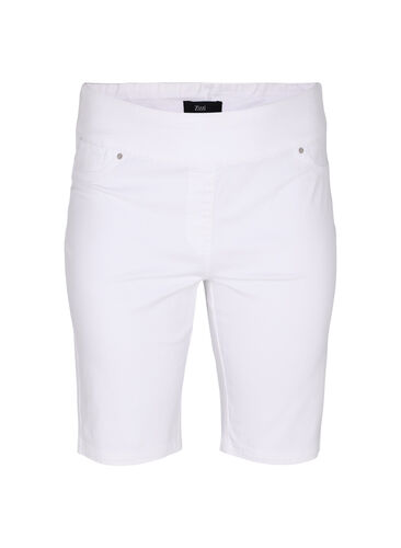 Shorts met strakke pasvorm en achterzakken, White, Packshot image number 0