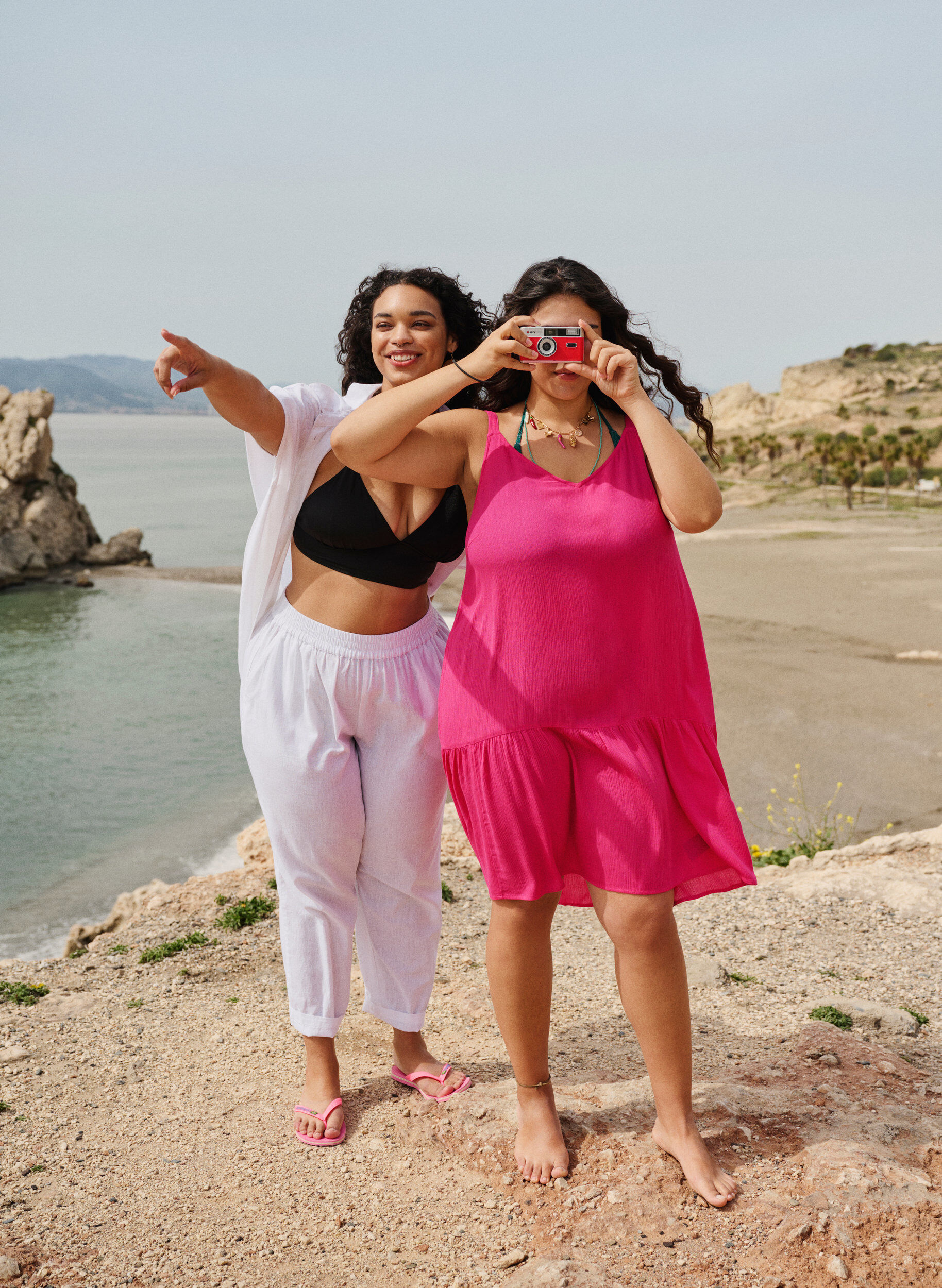 Zizzi zomerjurk met bandjes, gemaakt van viscose, Raspberry Sorbet, Image image number 0