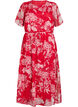 Lange chiffon jurk met bloemenprint, Red Flower AOP, Packshot image number 0