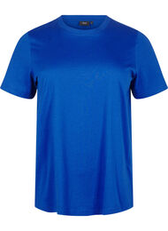 Basic katoenen T-shirt met ronde hals, Blauw
