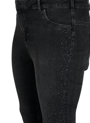  Amy jeans met hoge taille en strassteentjes, Grey Denim, Packshot image number 2