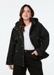 Korte lentejas met afneembare capuchon, Zwart, Model image number 0