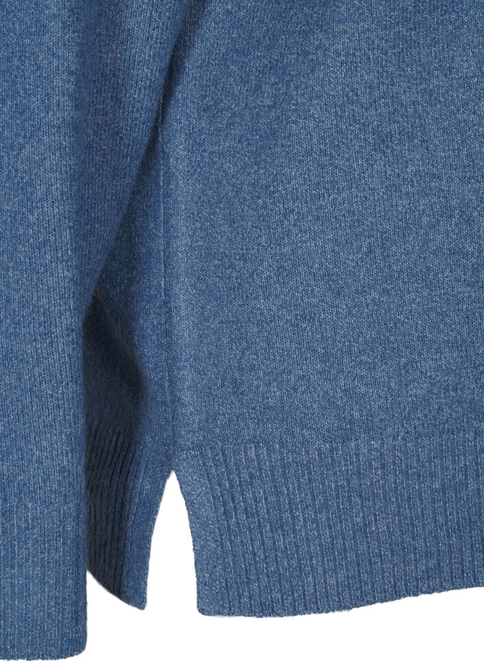 Gebreide blouse met V-hals, Bering S. White Mel., Packshot image number 3