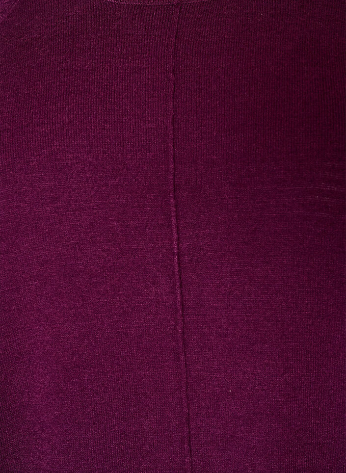 Korte gebreide jurk met raglanmouwen en een middennaad, Rood, Packshot image number 2