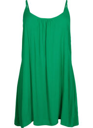 Effen viscose jurk met bandjes, Groen
