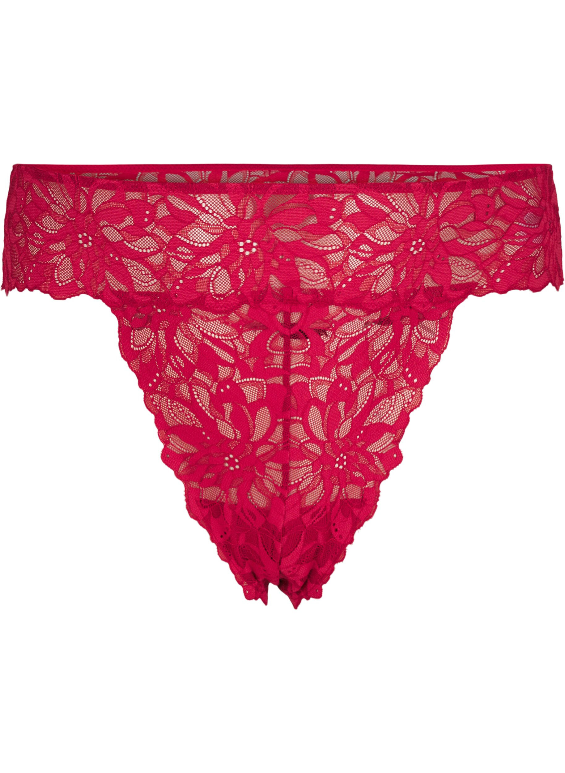 Zizzi Kantstring met een normale taille, Rood, Packshot image number 0