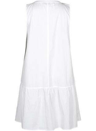Korte katoenen jurk in een a-lijn, White, Packshot image number 1