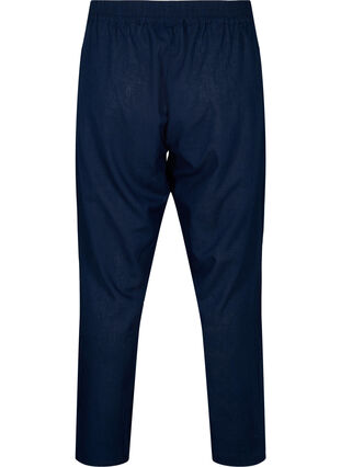 Effen katoenen broek met linnen, Navy Blazer, Packshot image number 1