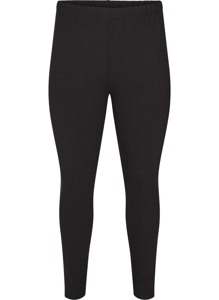 Katoenen legging met voering, Zwart, Packshot image number 0