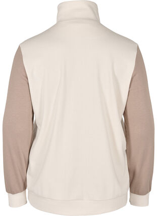 Sweatshirt met colorblock, Timber Wolf/Birch, Packshot image number 1