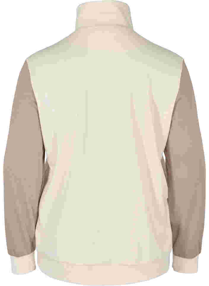 Sweatshirt met colorblock, Timber Wolf/Birch, Packshot image number 1