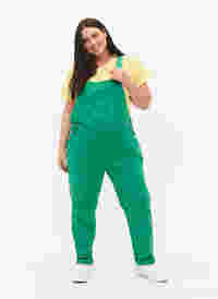 Gekleurde denim overalls, Holly Green, Model