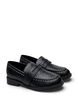Wide fit - Leren loafers met studs, Zwart, Packshot image number 1