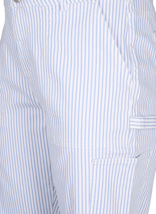 Gestreepte cargo jeans met rechte pasvorm, Blue White Stripe, Packshot image number 2