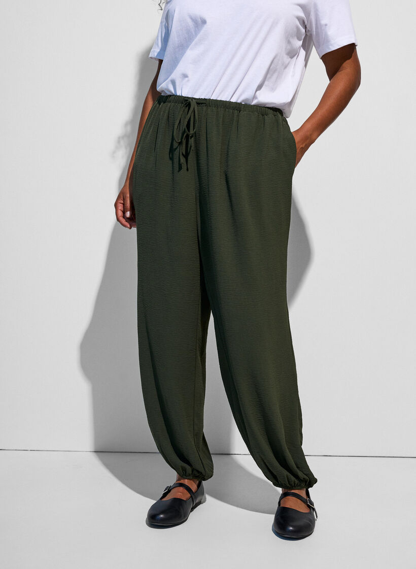 Ballonbroek met hoge taille, Groen, Model image number 2