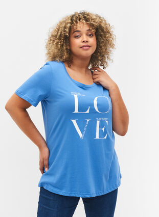 Katoenen t-shirt met korte mouwen en print, Regatta LOVE, Model image number 0