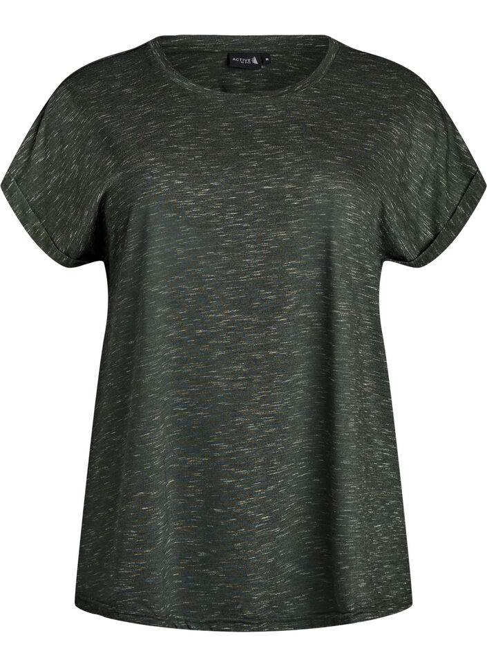 Los workout T-shirt met korte mouwen, Groen, Packshot image number 0