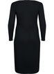 Nauw aansluitende jurk met lange mouwen en een split, Black, Packshot image number 1