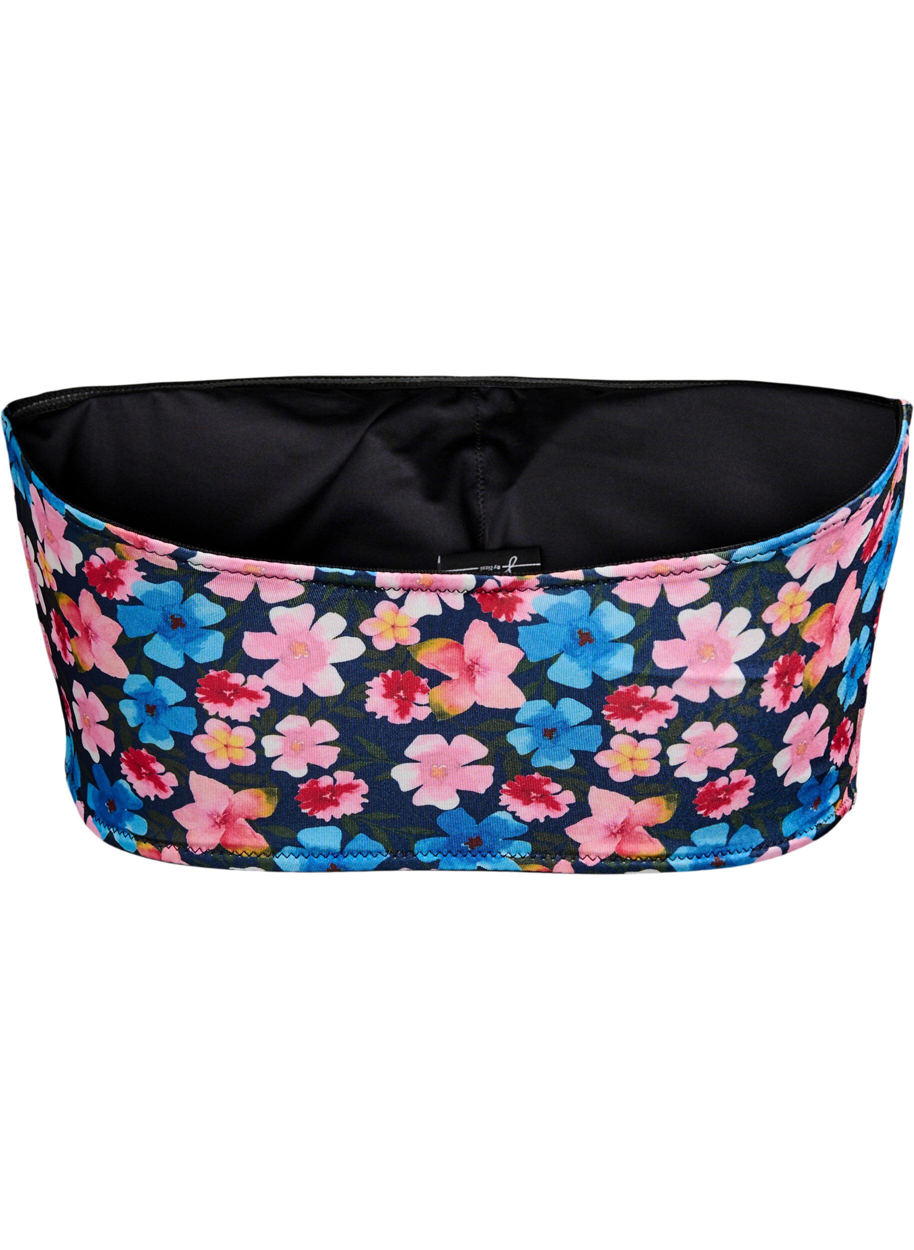 Zizzi Bloemen bandeau bikinitop, Rood, Packshot image number 1