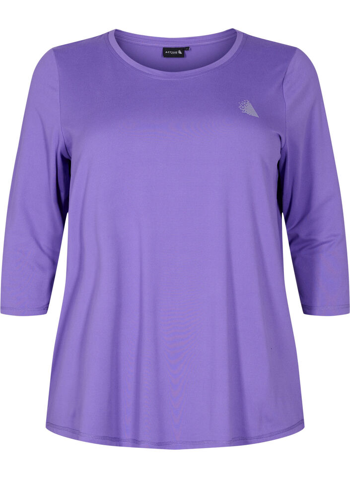 Sporttop met 3/4 mouwen, Paars, Packshot image number 0