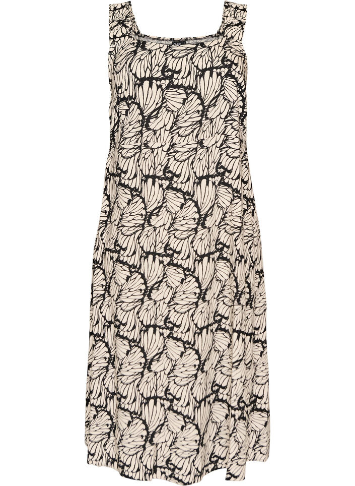 Zomerjurk met brede bandjes, Zwart, Packshot image number 0