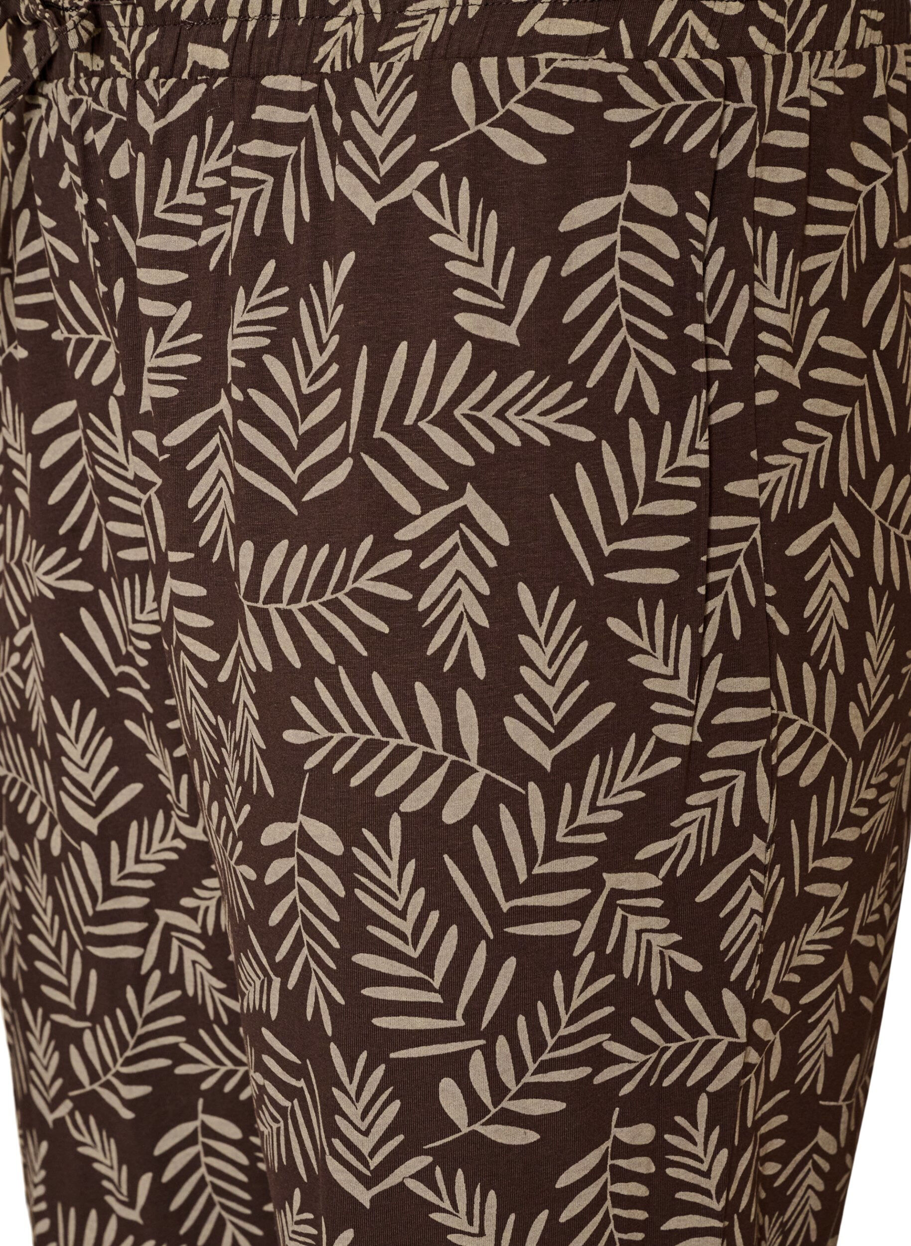 ZizziKatoenen pyjamabroek met print, Bruin, Packshot image number 2