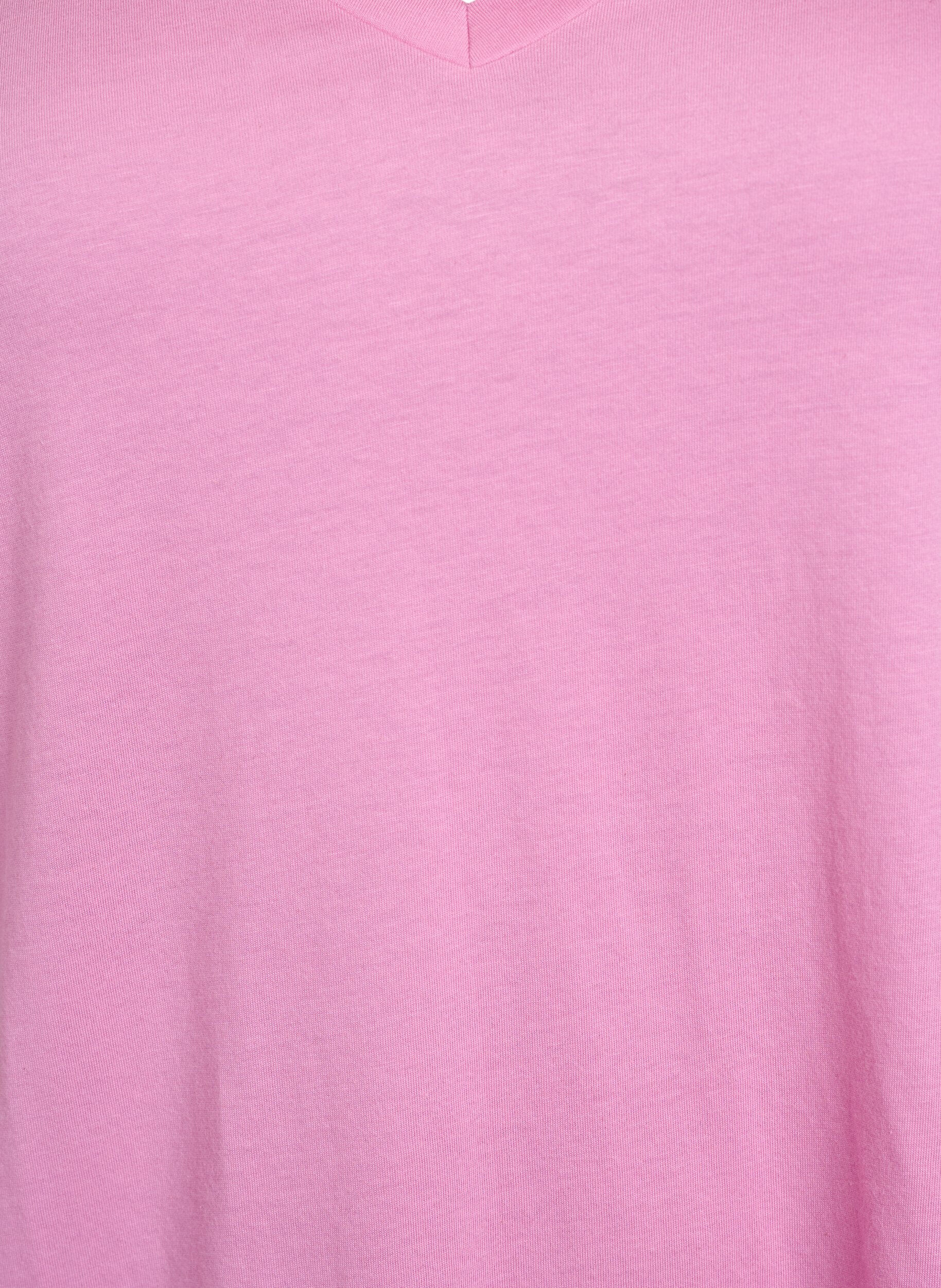 Zizzi Enkelkleurig oversized T-shirt met V-hals, Roze, Packshot image number 2