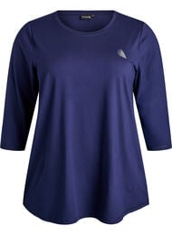 Sporttop met 3/4 mouwen, Blauw
