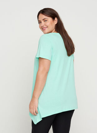 Katoenen t-shirt met korte mouwen en a-lijn, Cabbage DARLIN, Model image number 1