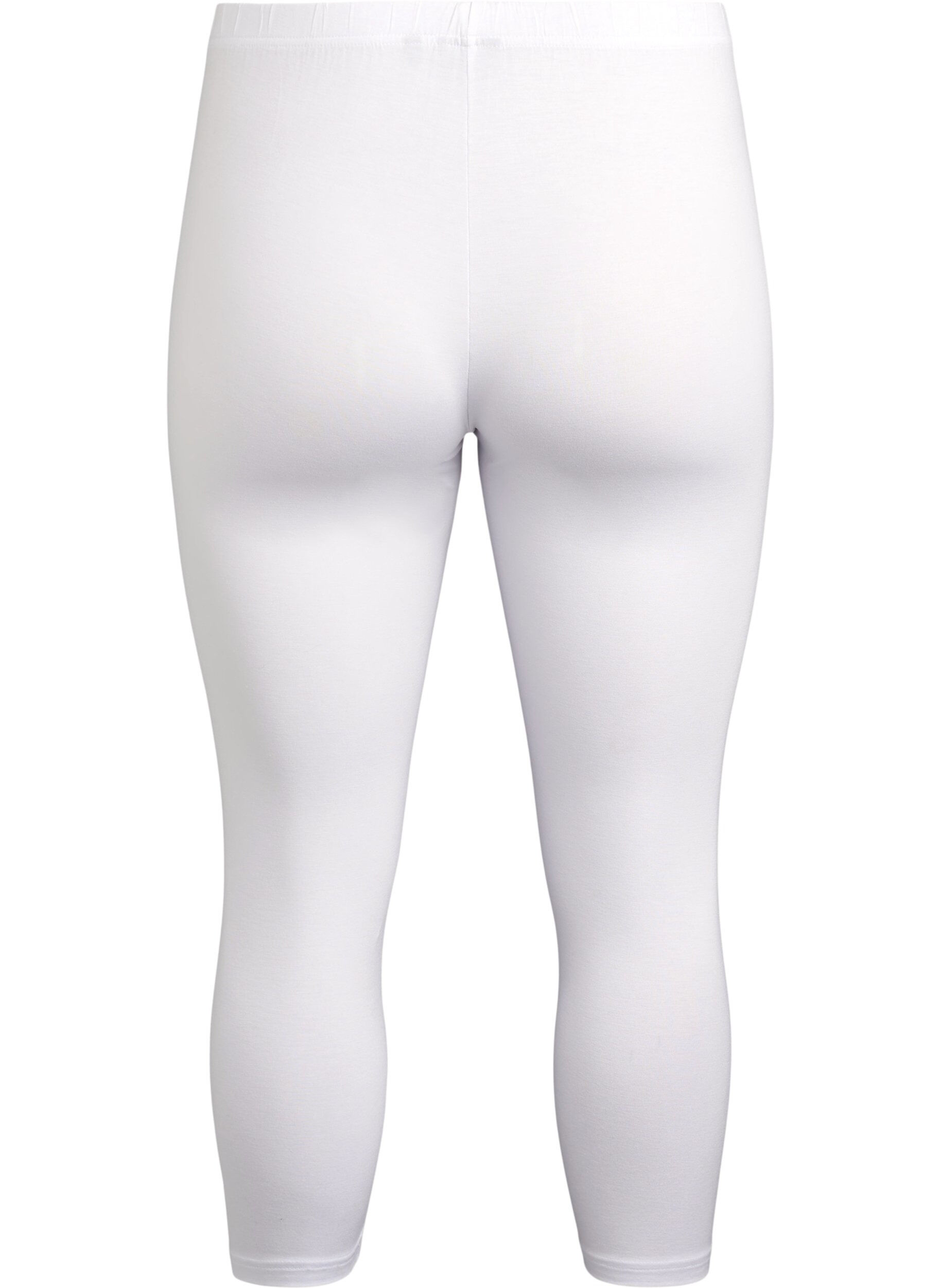 Zizzi Basic 3/4 legging in viscose, Wit, Packshot image number 1