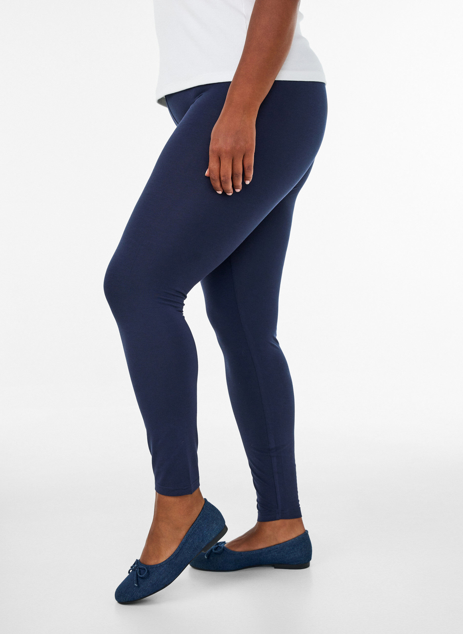 ZizziBasisleggings met extra lengte, Blauw, Model image number 2