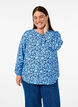 Blouse met lange mouwen met patroon en knopen, Blauw, Model image number 0