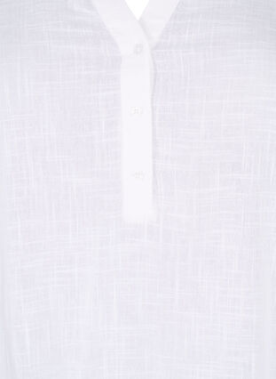 Blouse van katoen met v-hals, Bright White, Packshot image number 2