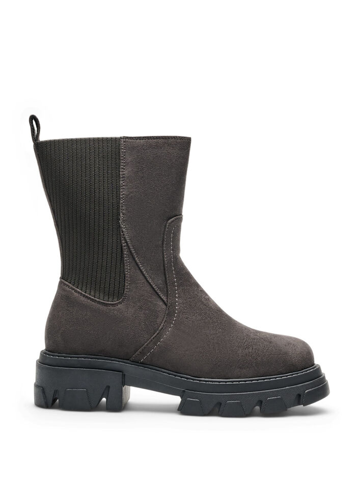 Chunky boot in imitatiesu&egrave;de, Bruin, Packshot image number 0