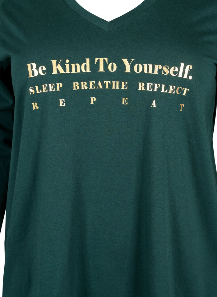 Katoenen nachthemd met tekstopdruk, Scarab, Packshot image number 2