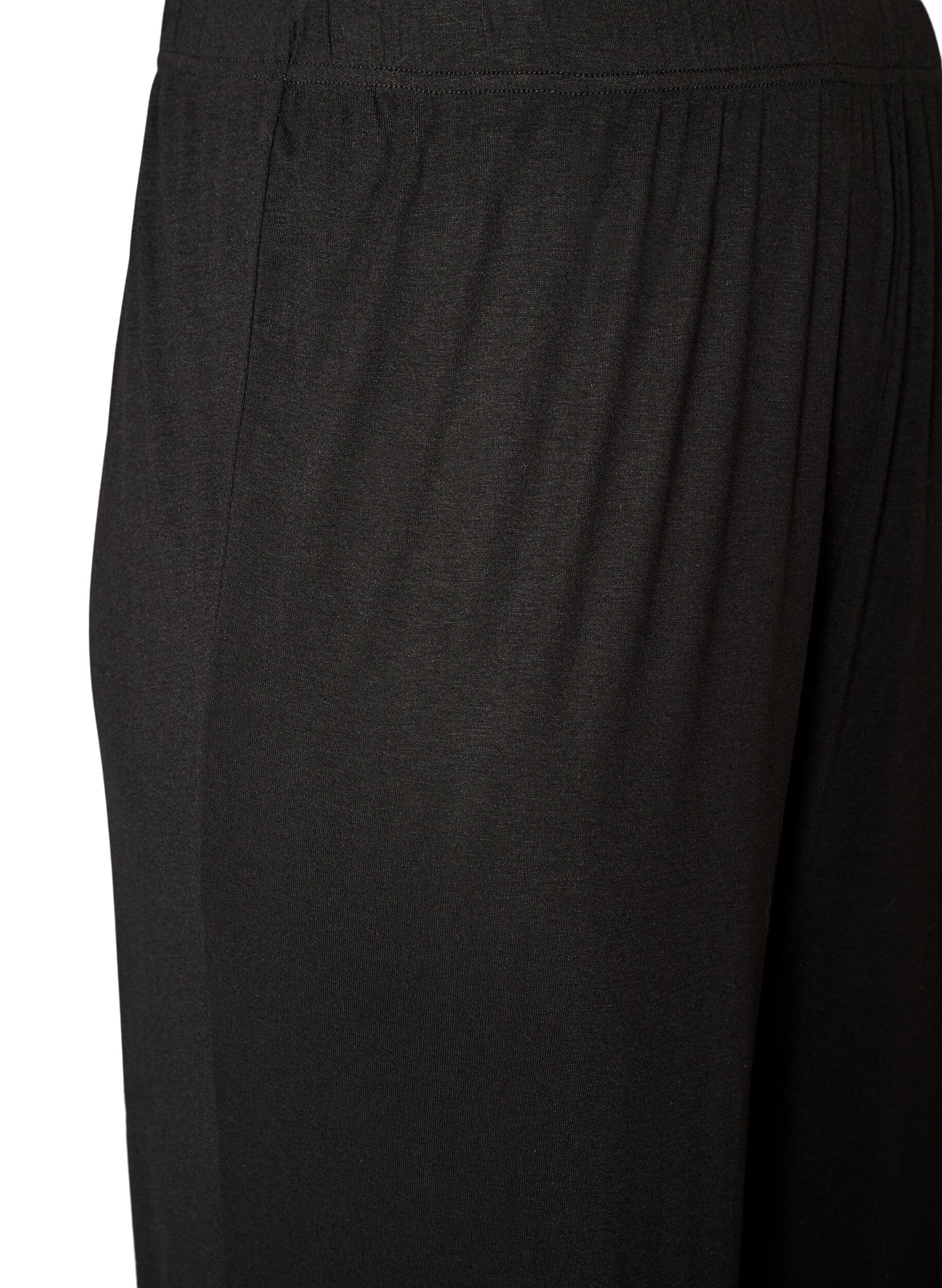 ZizziLosse pyjamabroek in viscose met een elastische taille, Zwart, Packshot image number 2