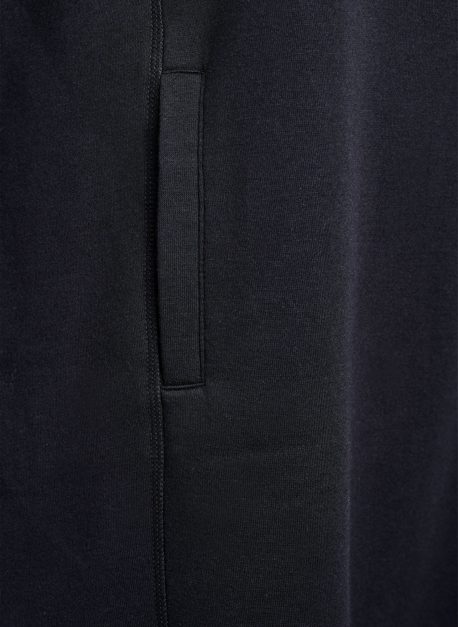 ZizziKort sweatshirt jurk met hoge kraag en zakken, Zwart, Packshot image number 3