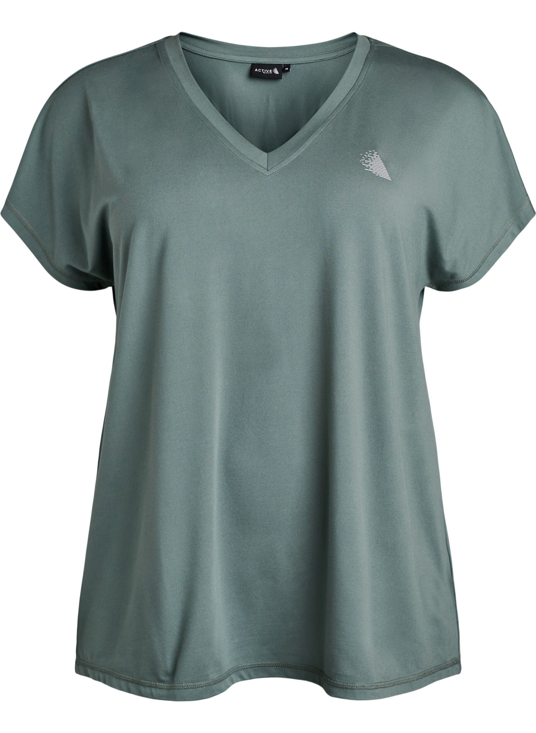 ZizziLosvallend sport T-shirt met V-hals, Groen, Packshot image number 0