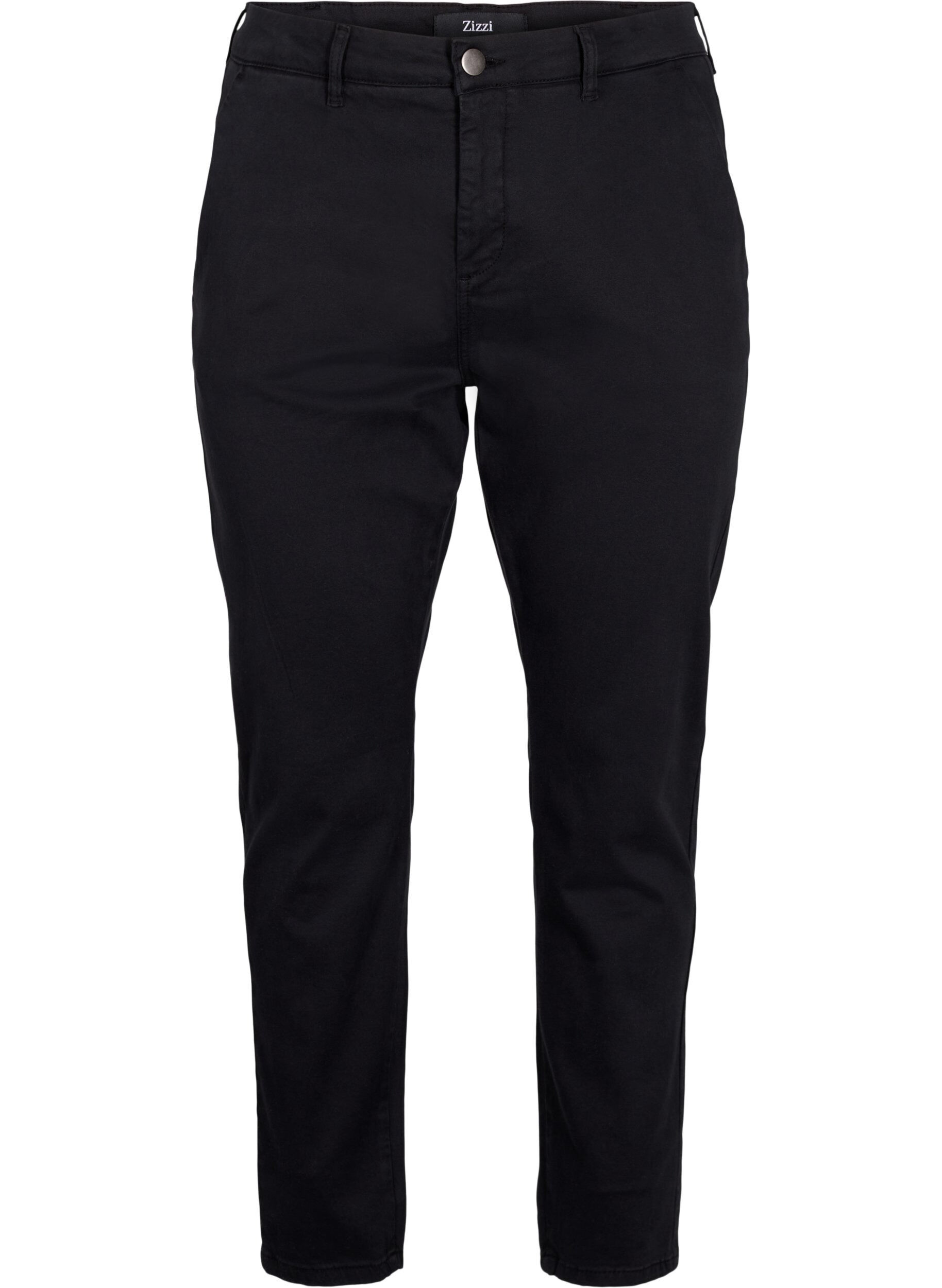 Zizzi Chino's in katoen, Black, Packshot image number 0