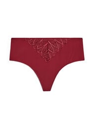 Hipster string in microvezel met kanten details, Donker Bordeaux