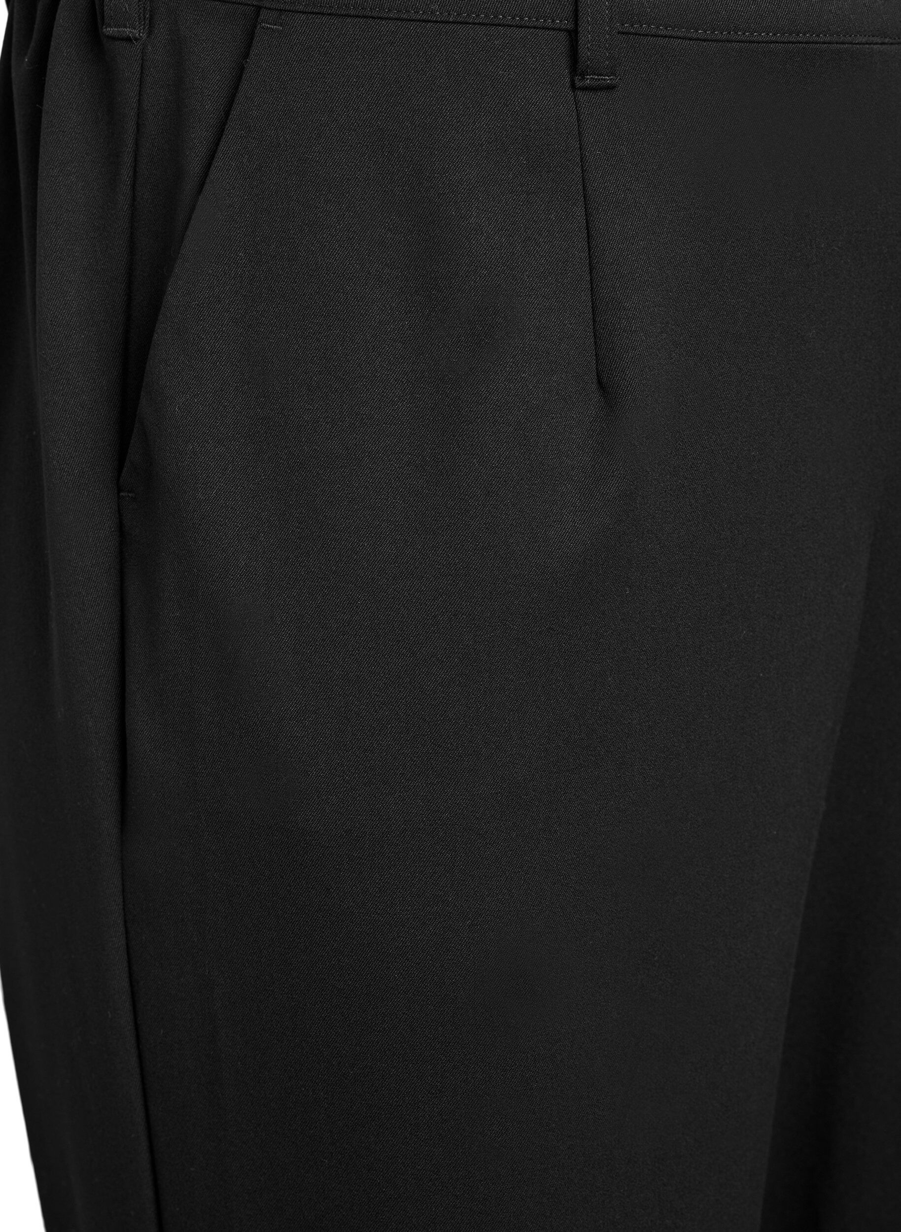 Zizzi Broek met hoge taille en elastische tailleband achteraan, Zwart, Packshot image number 2