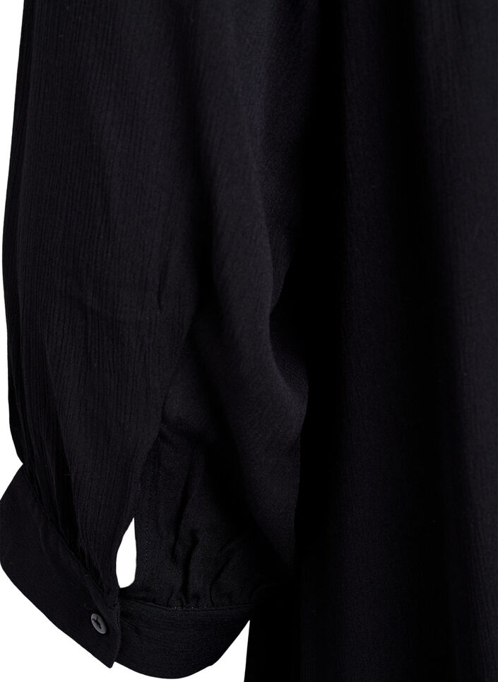 Tuniek met 3/4 mouwen en een A-lijn snit, Zwart, Packshot image number 3