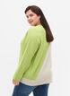 Gebreide blouse met ronde hals en colorblock, Tender Shoots Comb, Model image number 1