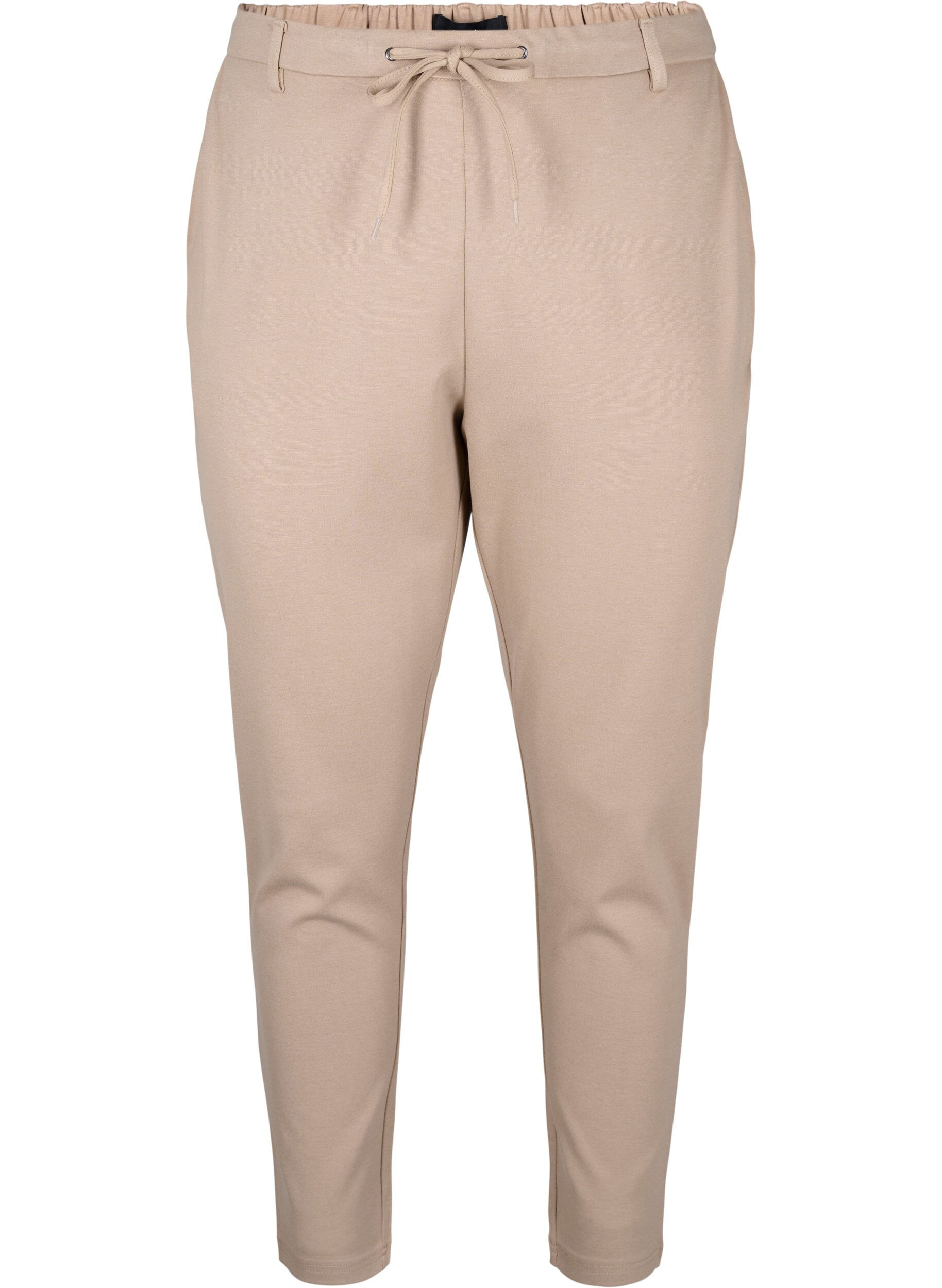 Zizzi Cropped Maddison broek, Beige, Packshot image number 0