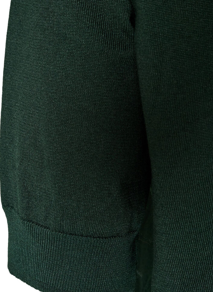 Fijngebreide blouse met korte mouwen, Groen, Packshot image number 3