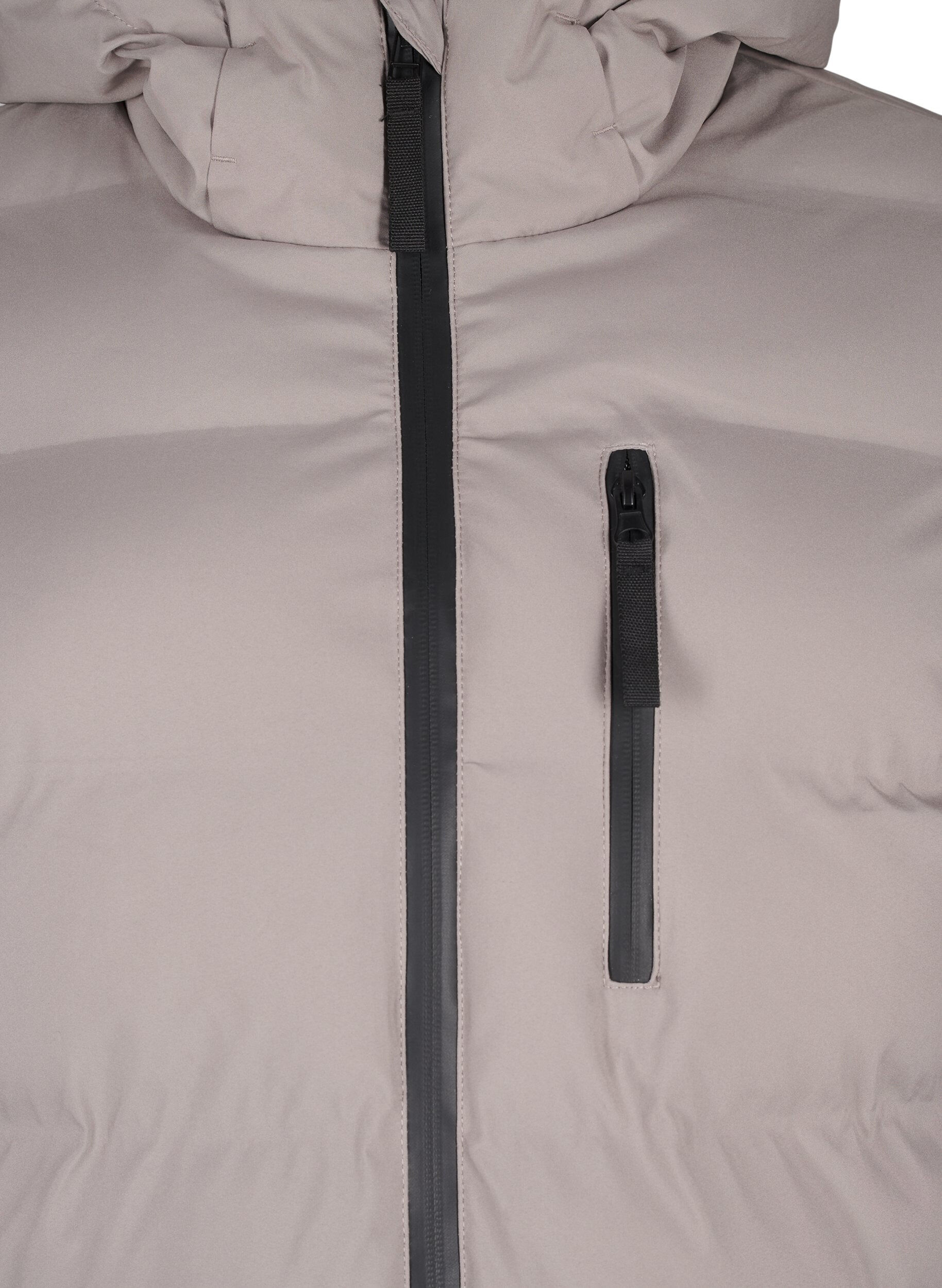 Zizzi Pufferjas met capuchon en zakken, Beige, Packshot image number 2